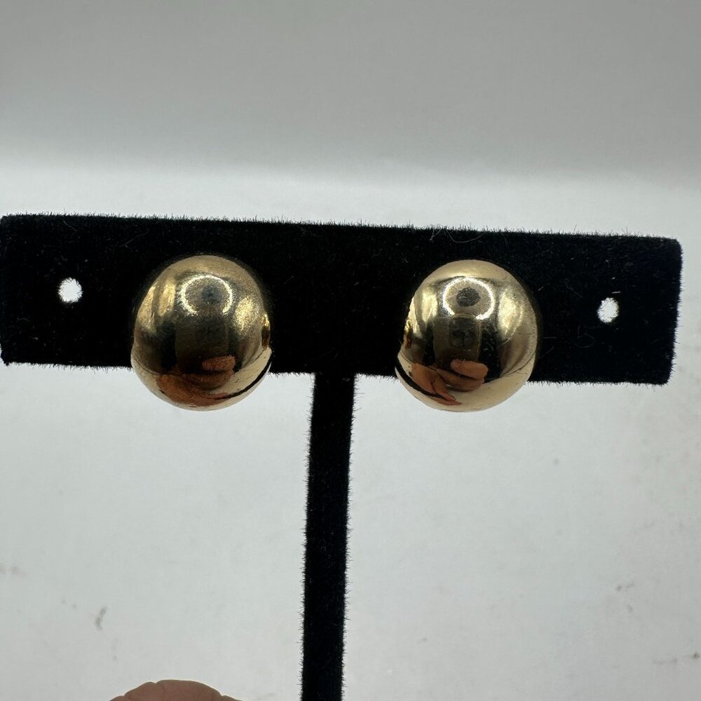 Gold-Tone Round Clip-On Earrings